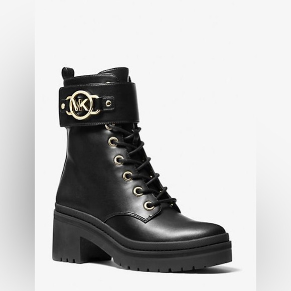 Michael Kors Leather Combat Boots - Picture 6 of 7